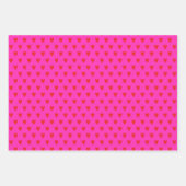 赤いハート抽象芸術手描きボホスタイルパターン ラッピングペーパーシート (正面3)