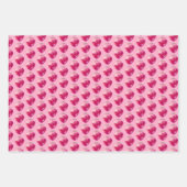 赤いハート抽象芸術手描きボホスタイルパターン ラッピングペーパーシート (正面3)