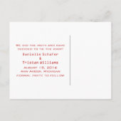 赤いハート数式グラフ日付のはがきを保存 案内ポストカード (裏面)