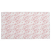 赤いハート文字愛ピンク背景 枕カバー (正面右)