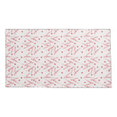 赤いハート文字愛ピンク背景 枕カバー (裏面-左)