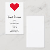 赤いハート書 名刺 (正面/裏面)