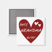 赤いハート最高のおばあちゃんTシャツ&ギフト マグネット (正面/裏面)