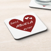 赤いハート最高のアブエラエバーギフト コースター (左側)