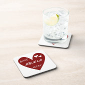 赤いハート最高のアブエラエバーギフト コースター (右側)