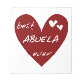 赤いハート最高のアブエラエバーギフト ノートパッド (正面)