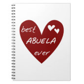 赤いハート最高のアブエラエバーギフト ノートブック (正面)
