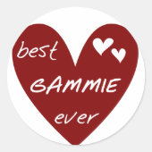 赤いハート最高のギャミーTシャツ&ギフト ラウンドシール (正面)