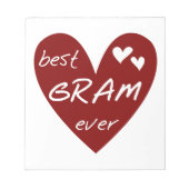 赤いハート最高のグラムエバーギフト ノートパッド (正面)