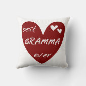 赤いハート最高のグラムマエバーギフト クッション (裏面)