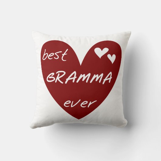 赤いハート最高のグラムマエバーギフト クッション (裏面)