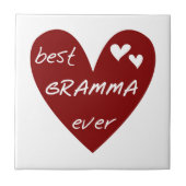 赤いハート最高のグラムマエバーギフト タイル (正面)