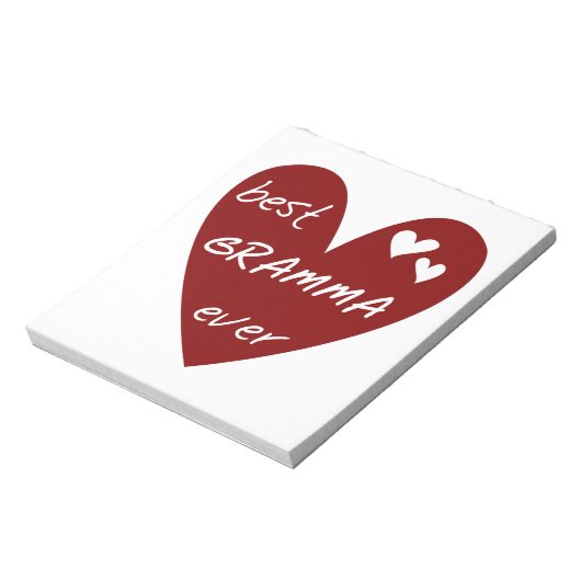 赤いハート最高のグラムマエバーギフト ノートパッド (回転)