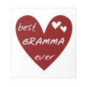 赤いハート最高のグラムマエバーギフト ノートパッド (正面)