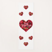 赤いハート最高のママスタイリッシュマモダンマザ日 ヨガマット (正面)