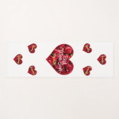 赤いハート最高のママスタイリッシュマモダンマザ日 ヨガマット (正面(横))