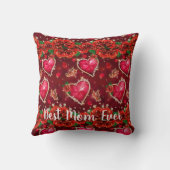 赤いハート最高のマママエバー2022トレンディーシックなギフト クッション (裏面)