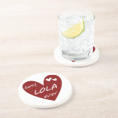 赤いハート最高のロラエバーTシャツとギフト コースター (側面)