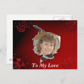 赤いハート枠 ポストカード (正面/裏面)