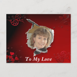 赤いハート枠 ポストカード