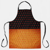 赤いハート柄のブラック・グリッタリーゴールドのおしゃれなギフト エプロン (正面)