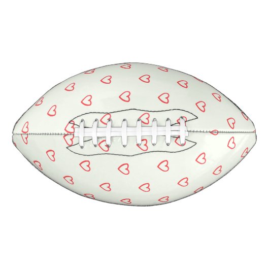 赤いハート柄、かわいい、愛 アメリカンフットボール (正面)