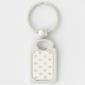 赤いハート柄、かわいい、愛 キーホルダー (正面)