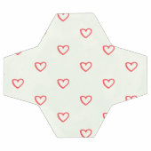 赤いハート柄、かわいい、愛 サッカーボール (フラット)