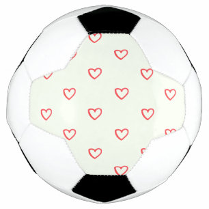 赤いハート柄 かわいい 愛 サッカーボール