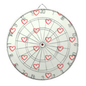 赤いハート柄、かわいい、愛 ダーツボード (正面)