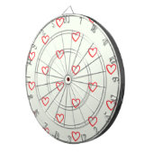 赤いハート柄、かわいい、愛 ダーツボード (正面右)