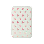 赤いハート柄、かわいい、愛 バスマット (正面縦)