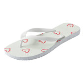 赤いハート柄、かわいい、愛 ビーチサンダル (アングル)