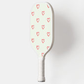 赤いハート柄、かわいい、愛 ピックルボールラケット (左)