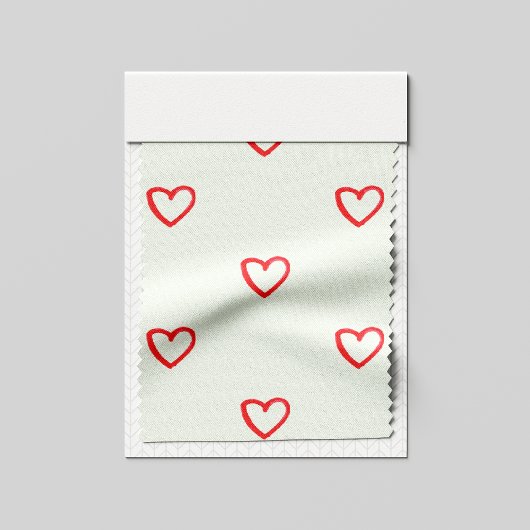 赤いハート柄、かわいい、愛 ファブリック