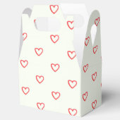 赤いハート柄、かわいい、愛 フェイバーボックス (オープン)