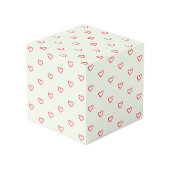 赤いハート柄、かわいい、愛 フォトキューブ (裏面アングル)