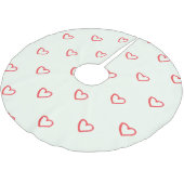 赤いハート柄、かわいい、愛 ブラッシュドポリエステルツリースカート (アングル)