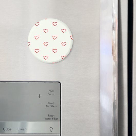 赤いハート柄、かわいい、愛 マグネット (インサイチュ (冷蔵庫))
