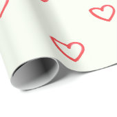 赤いハート柄、かわいい、愛 ラッピングペーパー (ロールコーナー)