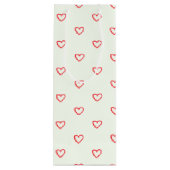 赤いハート柄、かわいい、愛 ワインギフトバッグ (裏面)