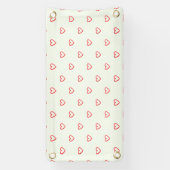 赤いハート柄、かわいい、愛 横断幕 (縦)