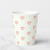 赤いハート柄、かわいい、愛 紙コップ (裏面)