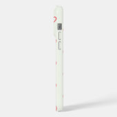 赤いハート柄、かわいい、愛 iPhoneケース (左側面)