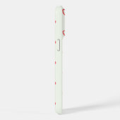 赤いハート柄、かわいい、愛 iPhoneケース (右側面)
