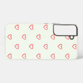 赤いハート柄、かわいい、愛 SAMSUNG GALAXYケース (裏面横)