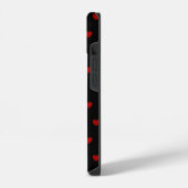 赤いハート柄 ブラック iPhoneケース (左側面)