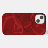 赤いハート柄 iPhoneケース (裏面横)