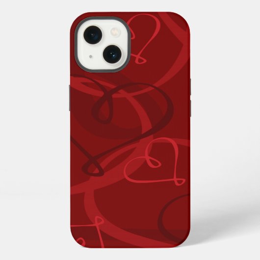 赤いハート柄 iPhoneケース (裏面)