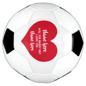 赤いハート案 サッカーボール (回転)